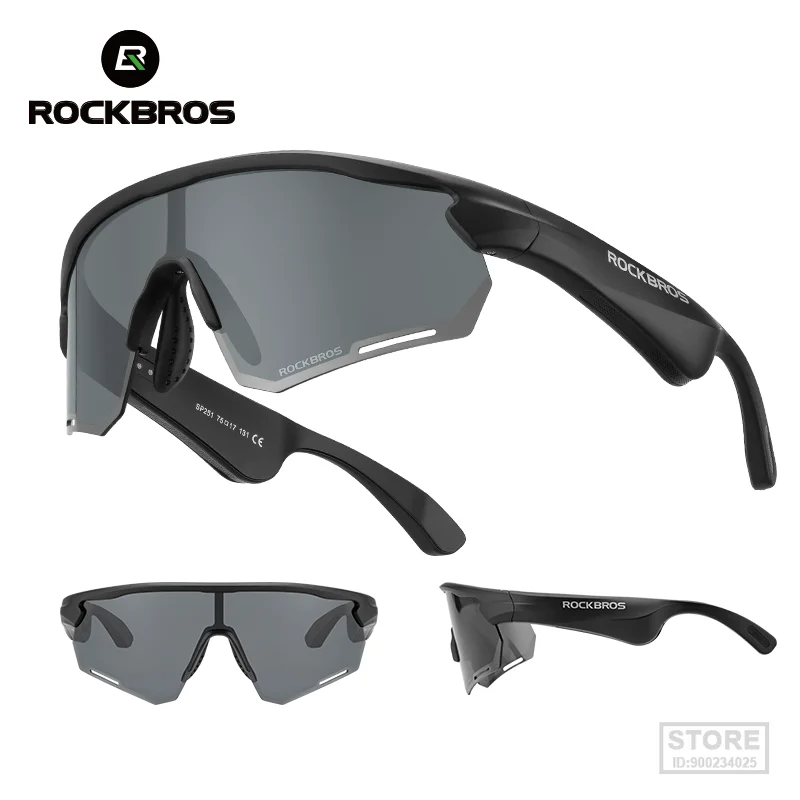 

ROCKBROS Polarized Glasses Wireless Bluetooth 5.2 Sunglasses Headset Telephone Driving MP3 Riding Cycling Eyewear UV400 Goggles