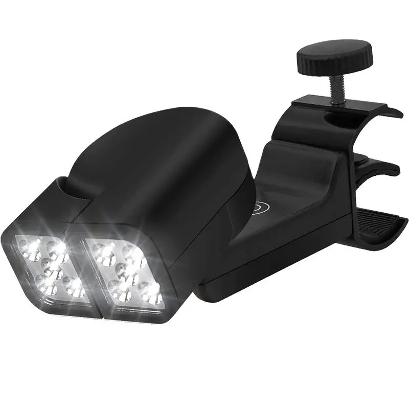 Outdoor Camping Lamp Double Head Rotatable BBQ LED Light Night Riding Lights Battery Powered Portable Barbecue Fishing Lantern