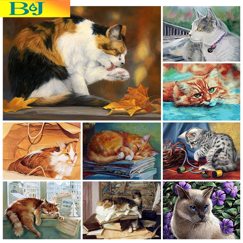 

Набор для алмазной живописи 5D "сделай сам", кот, Алмазная мозаика, кот, алмазная живопись, полная Алмазная вышивка, картина для домашнего декора, подарок