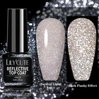 Светоотражающее верхнее покрытие LILYCUTE 7 мл, полуперманентный Блестящий УФ Гель-лак для ногтей, гибридное украшение для дизайна ногтей