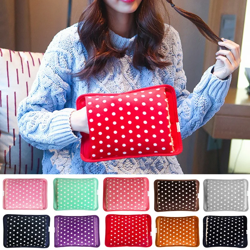 Creative Dot Hot Water Bag Electric Winter Hand Warmer Hot Water Bottle Hand Rechargeable Velvet Hot-water Bag EU Plug