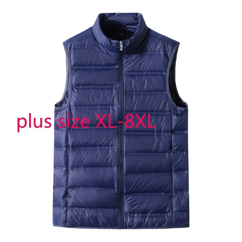 

New Arrival Fashion Super Large Autumn Winter Men Oversized Stand Collar Light Casual Sleeveless Down Vest Plus Size L-7XL 8XL