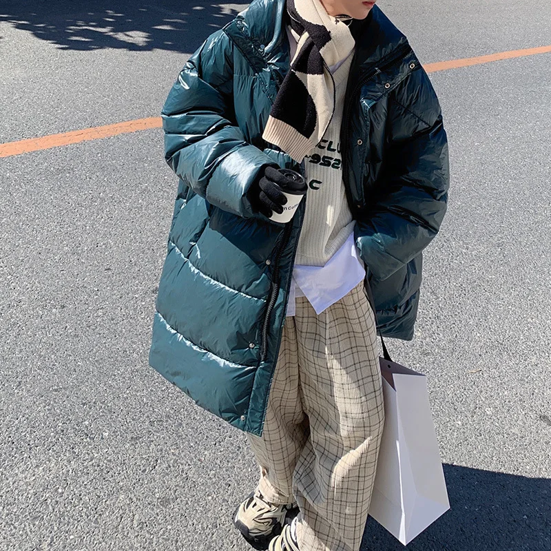 Winter Jacket Men Warm Fashion Oversized Thick Long Coat Men Streetwear Korean Loose Thickened Down Jacket Mens Parker Clothes