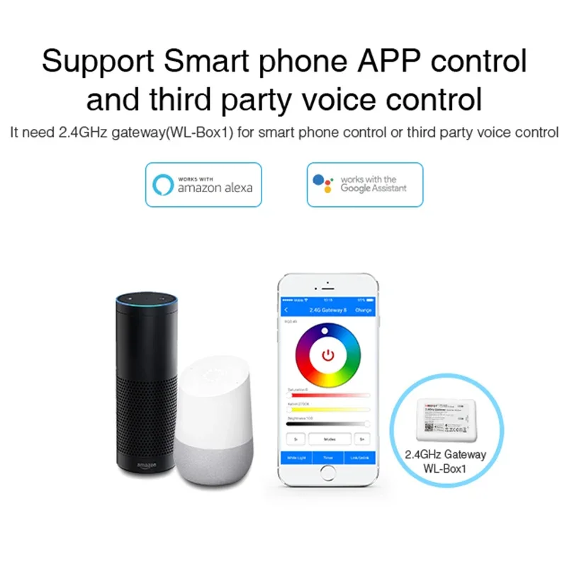 Miboxer FUT012 9 Вт E27 RGB + CCT светодиодная лампа 220 градусов угол луча работает с