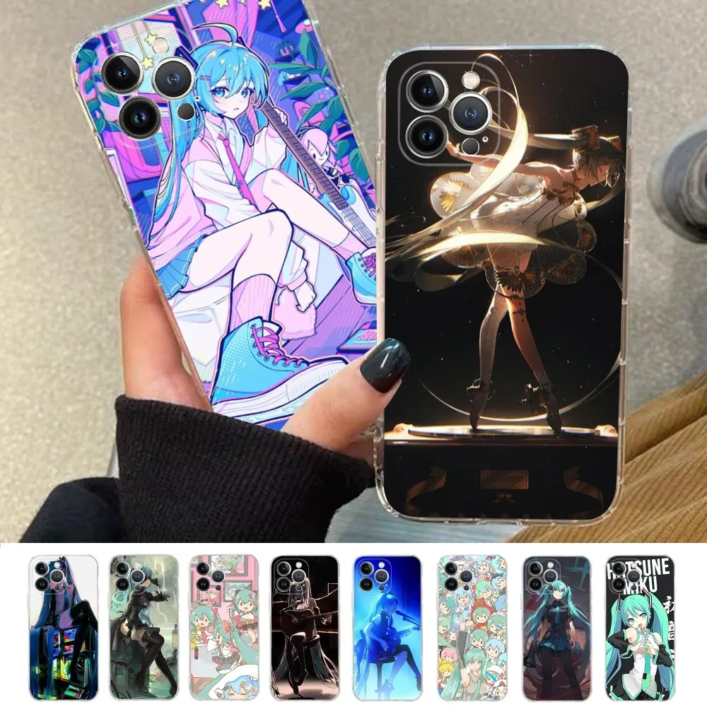 

H-HatsuneS M-MikuS Phone Case For iPhone 14 13 12 Mini 11 Pro XS Max X XR SE 6 7 8 Plus Soft Silicone Cover
