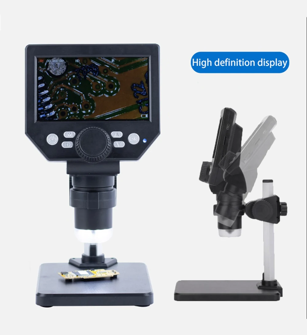 

G1000 4.3 Inch Digital Electron Microscope 10MP 1000X Continuous Amplification Magnifier for Soldering with Large Base