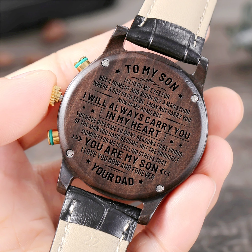 Автоматические кварцевые часы из нержавеющей стали с гравировкой на моем сыне вы