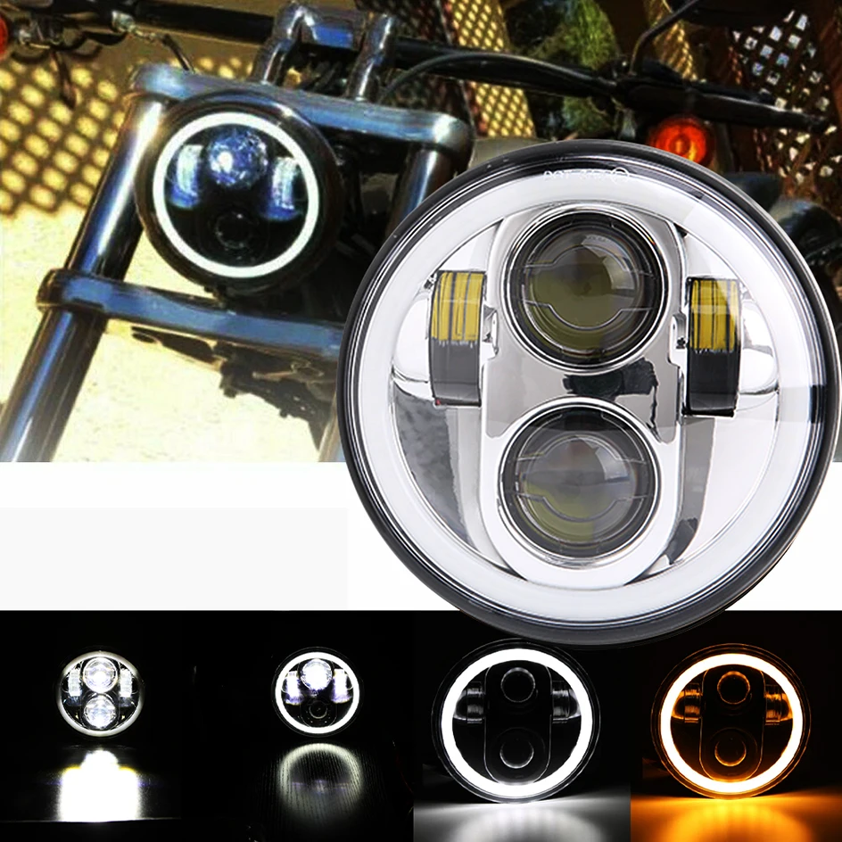 

Фара Налобная светодиодная для Dyna Sportster Softail 5 3/4 дюйма, 5,75 дюйма