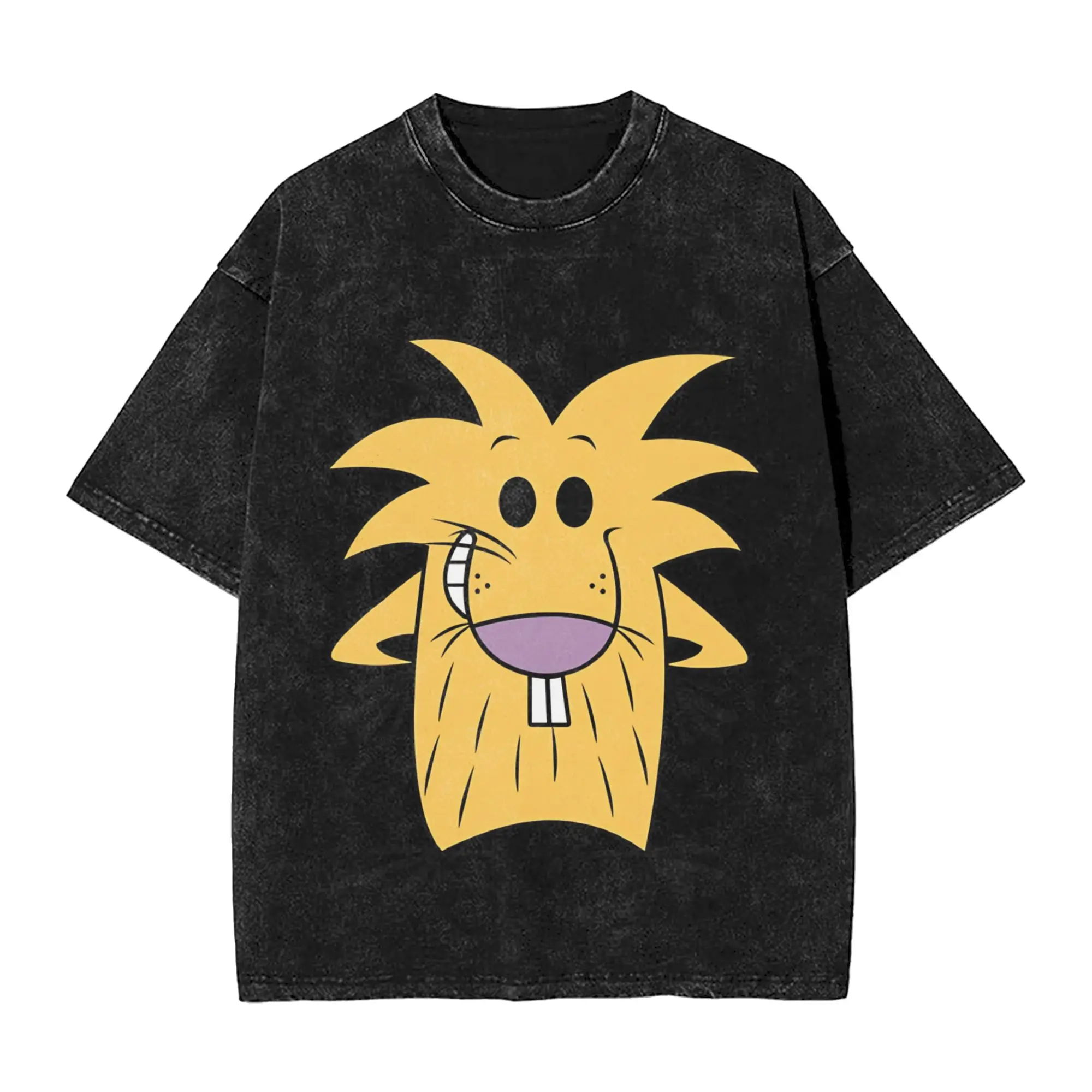 Фото Футболки Angry Beavers Daggett & Norbert Feverish в стиле хип-хоп, с эффектом потертости, с коротким рукавом, ретро, для мужчин и женщин, уличная одежда. №3