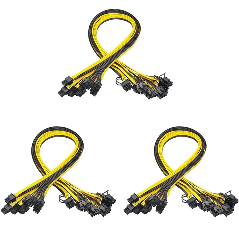 

30 Pcs 6 Pin PCI-E To 8 Pin(6+2) PCI-E (Male To Male) GPU Power Cable 70Cm For Image Cards Mining Server Breakout Board