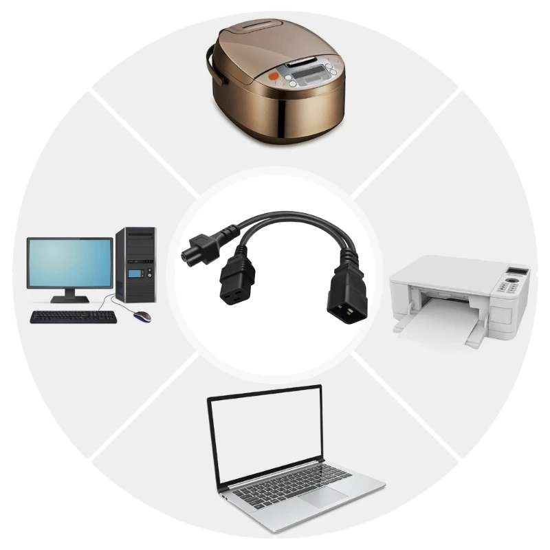 Адаптер питания PVC 16A IEC320 C20 C19 с розеткой Cloverleaf C5 длина линии преобразования