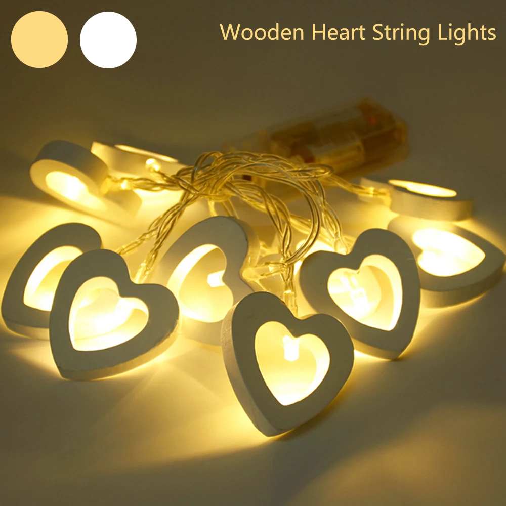 

New Wooden Heart String Lights