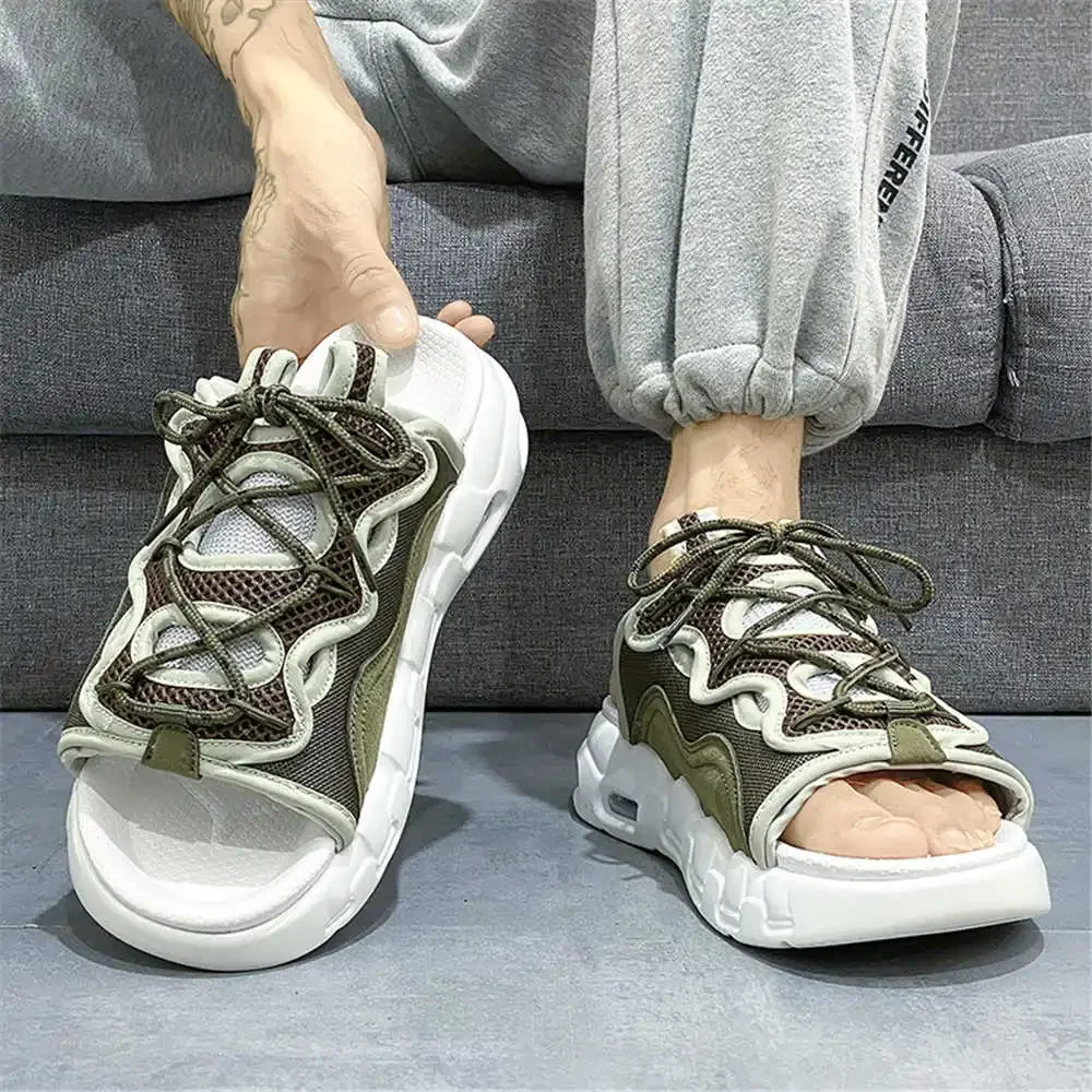 Increases Height Mesh Beach Flip Flops Men Slippers Fashion Sandals Brown Shoes Sneakers Sport New Arrival Street