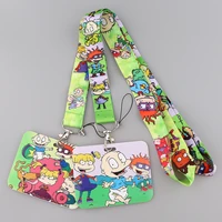 jf1476 cartoon dinosaur lanyard strap for cellphone key chains id card badge holder keychain hanging rope neckband accessories