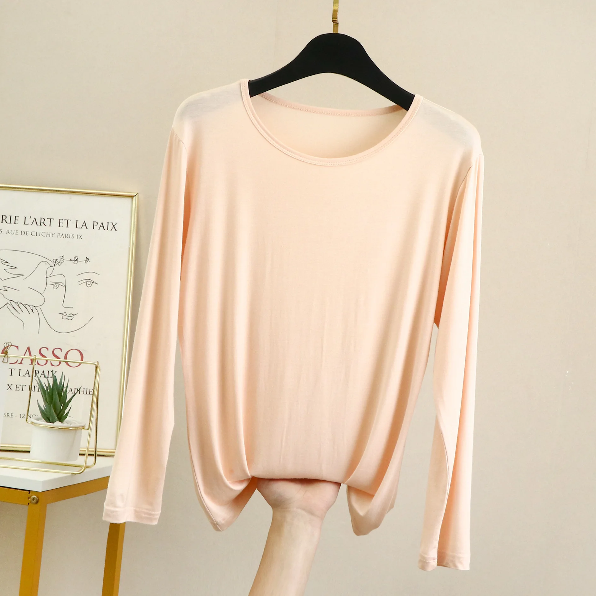 Modal Pajamas Women Tops Casual Bottoming Body Beauty Wear Inside Sculpting Elasticity Clothes Shape Gather Thermal Underwear