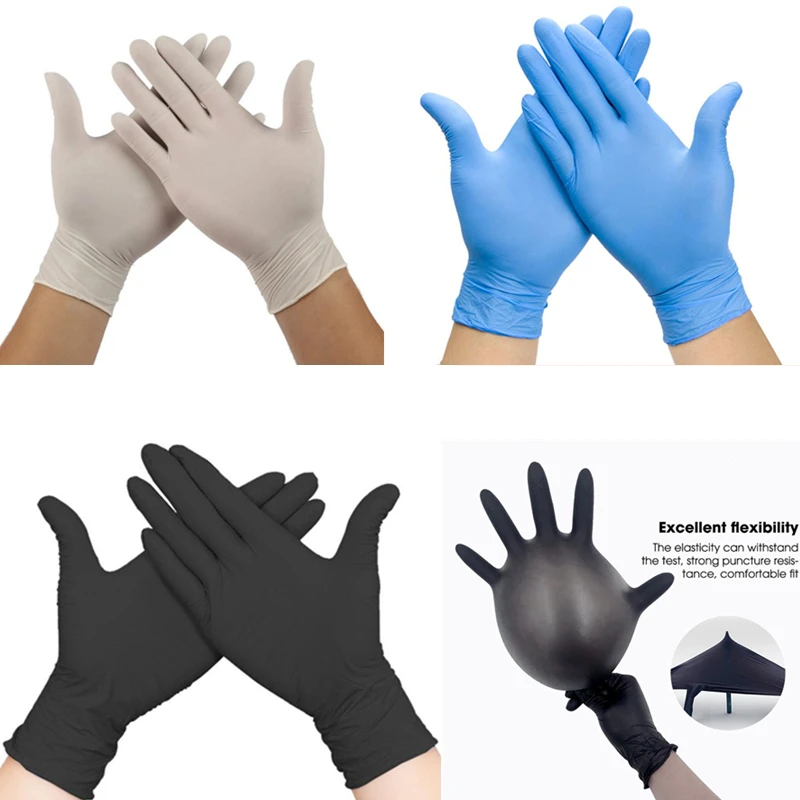 

50/100PCS Disposable Gloves Nitrile Latex Gloves for Household Cleaning Products Industrial Washing Garden Tattoo Gloves Black
