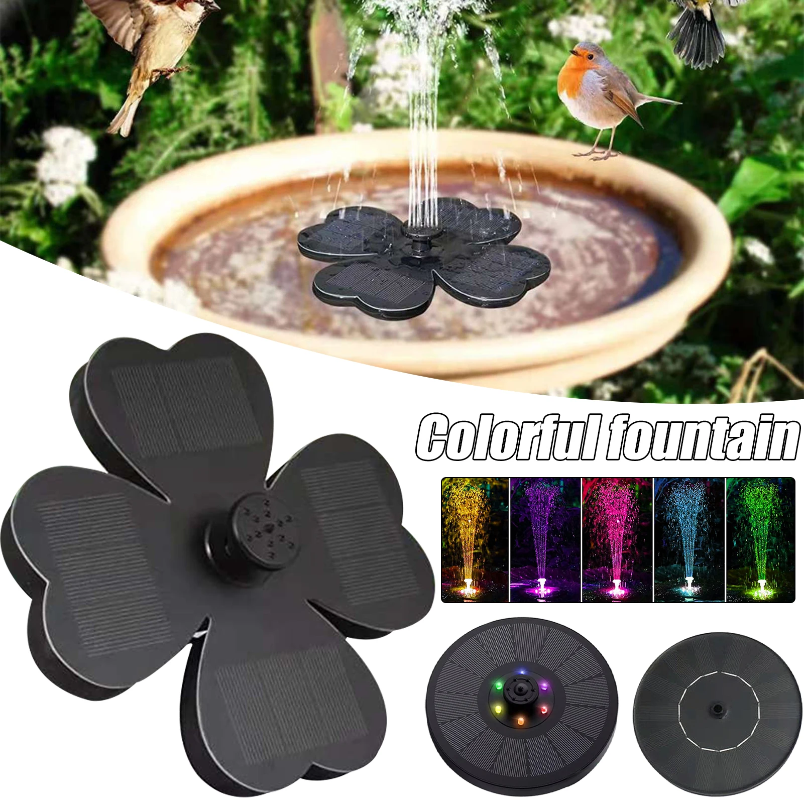 

Автоматический водяной фонтан на солнечной батарее, уличная плавающая ванна с птицами, насос для пруда, бассейна, аквариума, уличные фонтан...