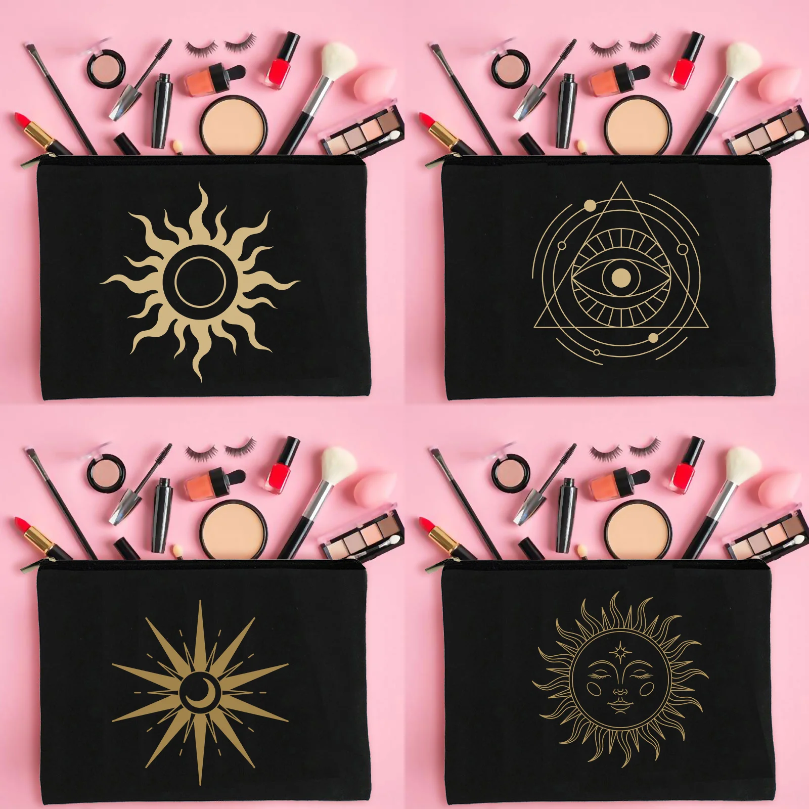 

Tarot Card Print Wedding Gift Cosmetic Bag Makeup Astrology Female Make Up Bag Divination Pencil Case Organizer Cute Beauty Bags