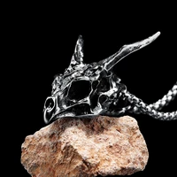 dragon skull necklace 316l stainless steel retro dinosaur skeleton men pendant chain rock punk for friend male jewelry best gift