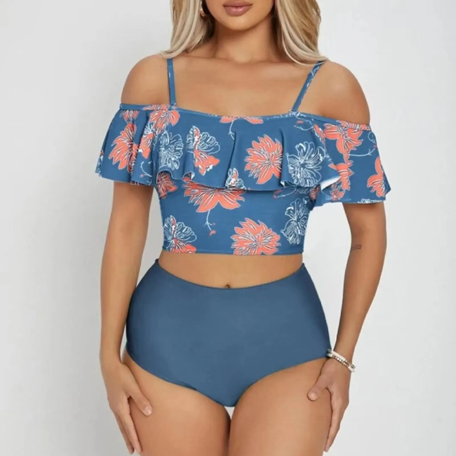 

Swimming Shorts Woman Womens High Cut Bikini Sets Halter Sexy 1 Piece Swimsuits for Women Shorts Womens Swimming Shorts Set
