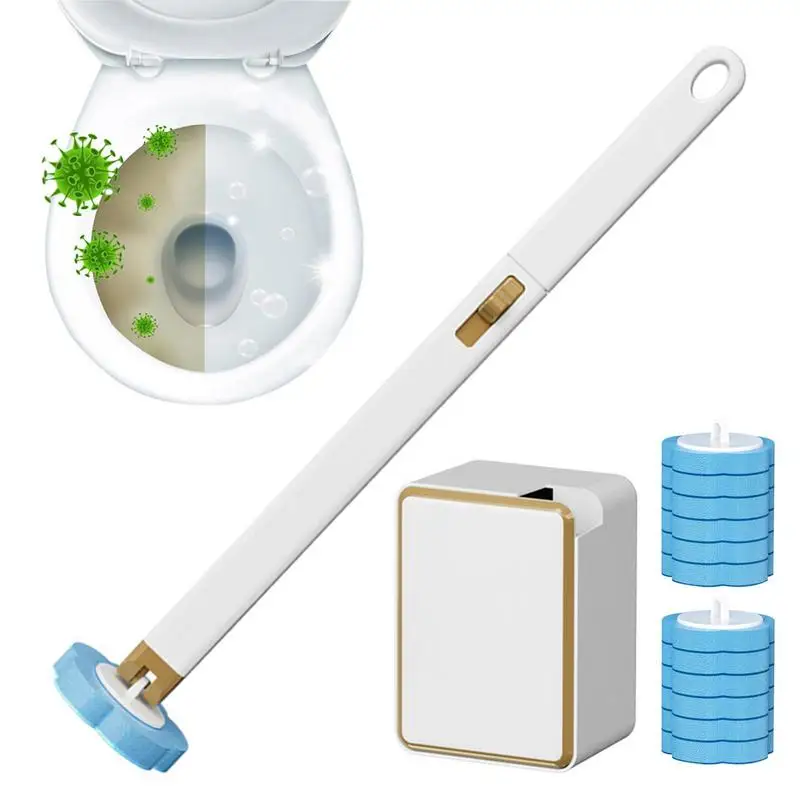 

Bathroom Bowl Wand Scented Toilet Refillable Brush with Soft Brush Head Household Cleaning Brushes for Glass Floor Drain Mirrors