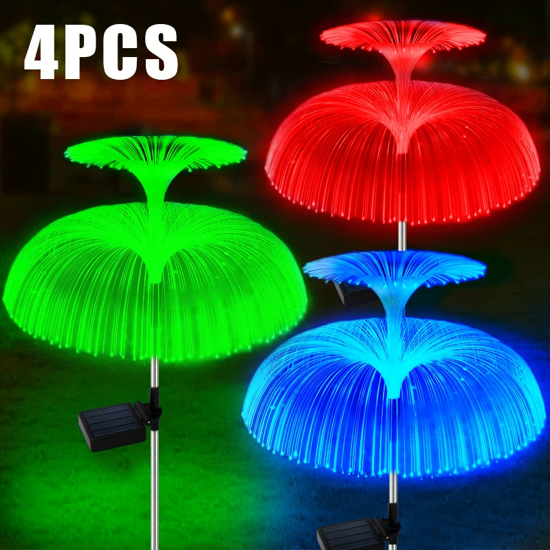

Solar 7 Decor Yard For Lawn Lights Garden Outdoor Pathway Jellyfish Changing Flowers Lights Solar Patio Waterproof Color