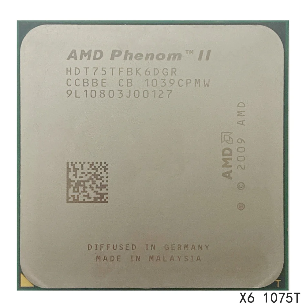 

Б/у процессор AMD Phenom II X6 1075T 1075/HDT75TFBK6DGR/AM3/938pin/125 Вт/3,0 ГГц/E0 разъем AM3