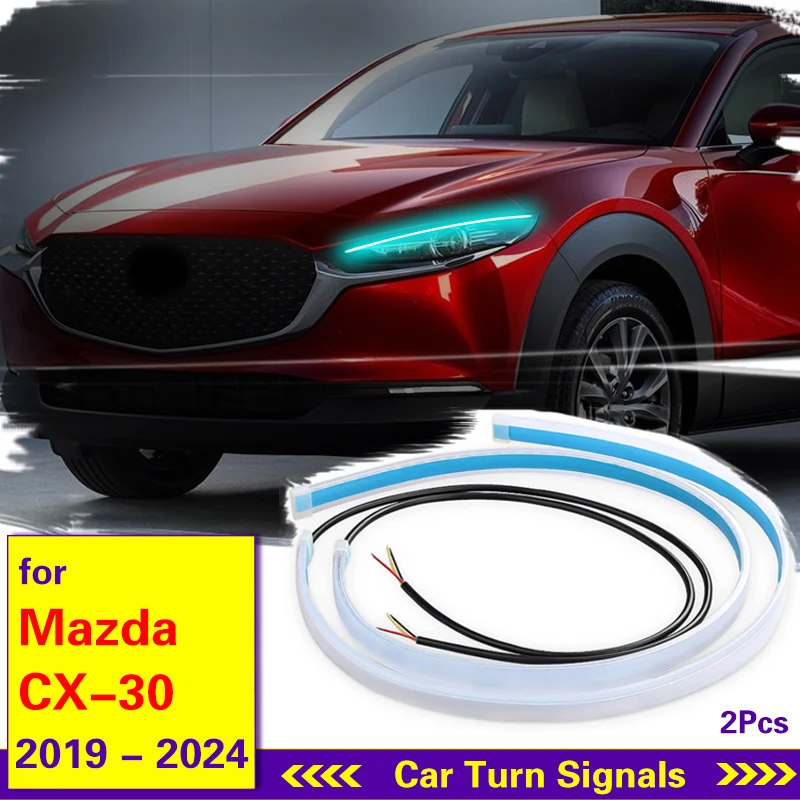światła reflektora do Mazda CX-30 CX30 2019-2024 Skanuj światło LED jazdy samochodem Światło dekoracyjne kierunkowskazu