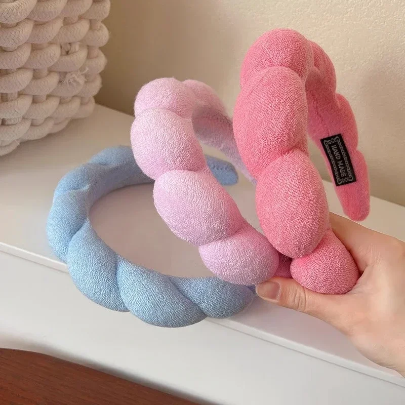 Модная повязка на голову с губкой для женщин и девочек пышная волос пузырьковая в