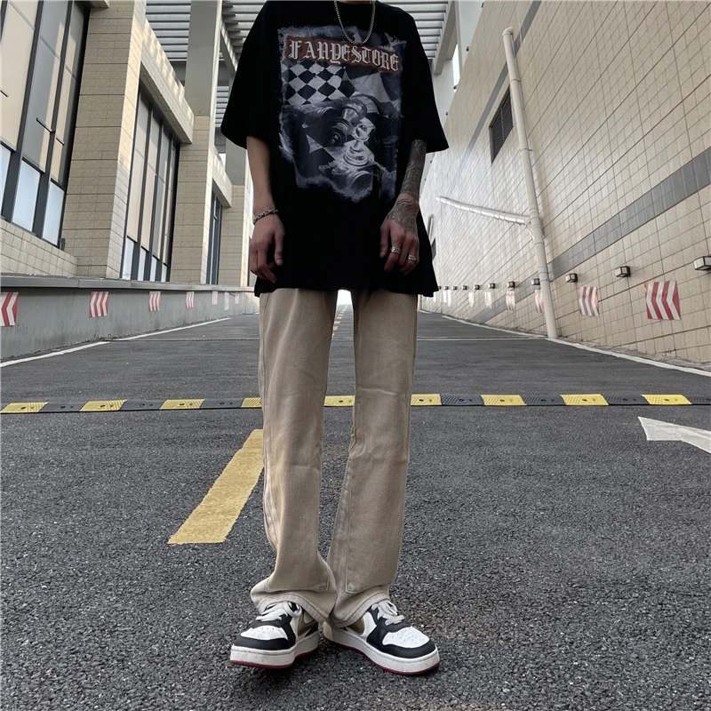 Men's Jeans Hip Hop Retro Straight Loose Denim Trousers Fashion Streetwear Men's Clothing Jeans Men Y2k Street Men's Clothing