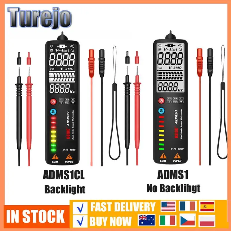 

BSIDE ADMS1 Smart Digital Multimeter ADMS1CL LCD Display Concealed Wire Tester Voltmeter Voltage Detector Resistance Frequency