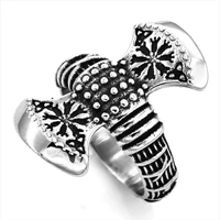 viking axe ring fashion accessories viking jewelry stainless steel rune double axe mens exaggerated ring