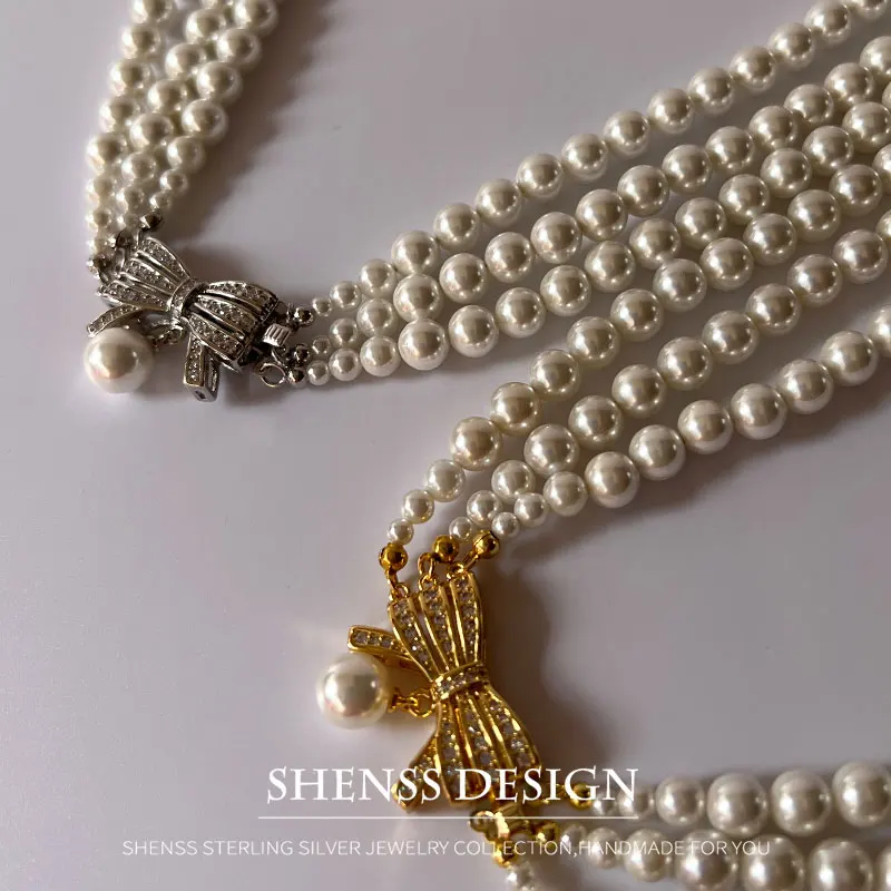 Высококачественное жемчужное ожерелье 6 мм с медной застежкой для женщин на