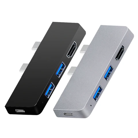 Док-станция 6-в-1 Type-C «папа» к HDMI-совместиму SD для высокоскоростной передачи MicroSD для Surface Pro 8/9/X