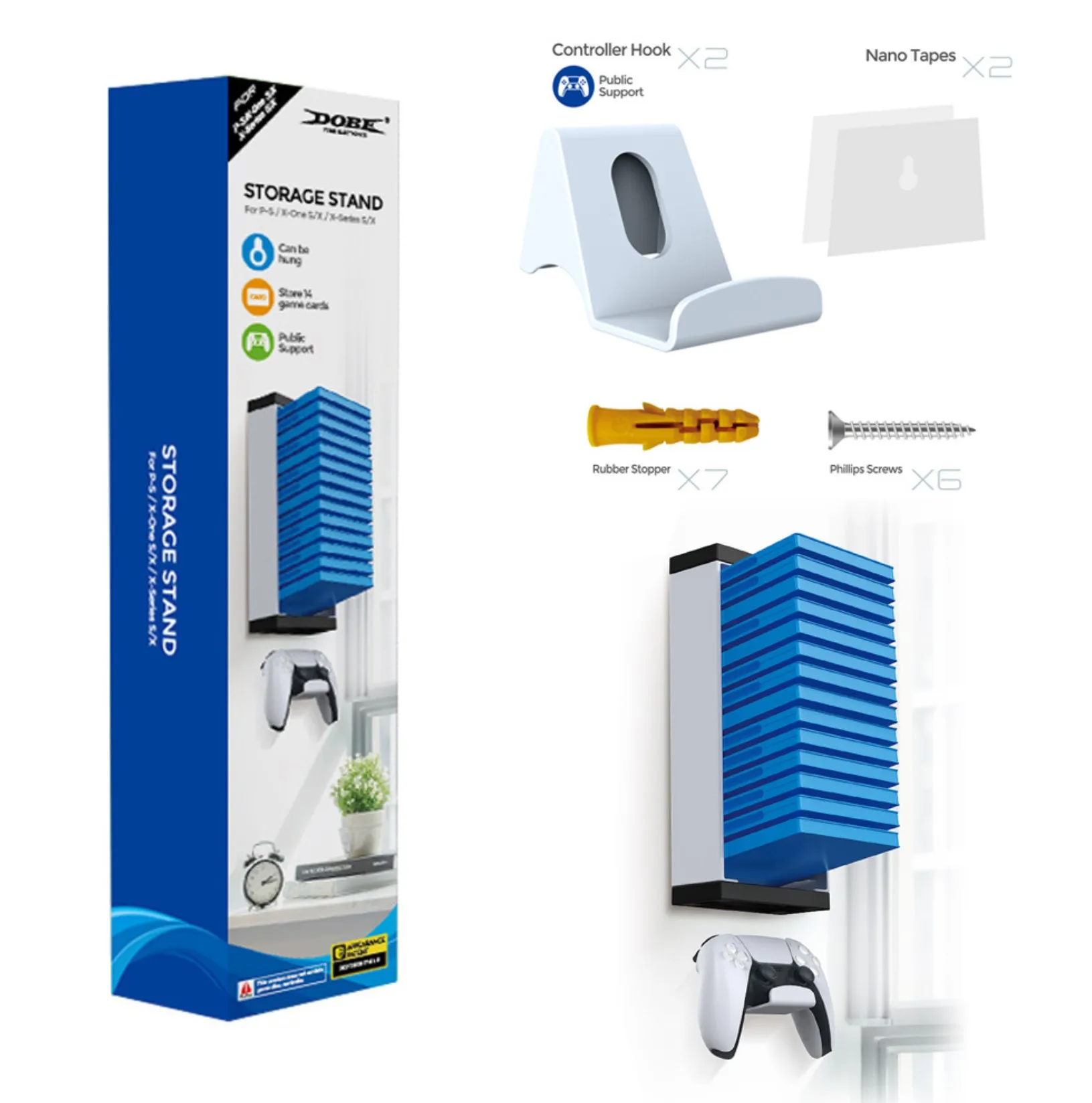 

Hot For PlayStation5 Wall Disc Storage Bracket PS5 / Xbox Universal Hanging Handle Hanger PS5 Console Disc Storage Bracket