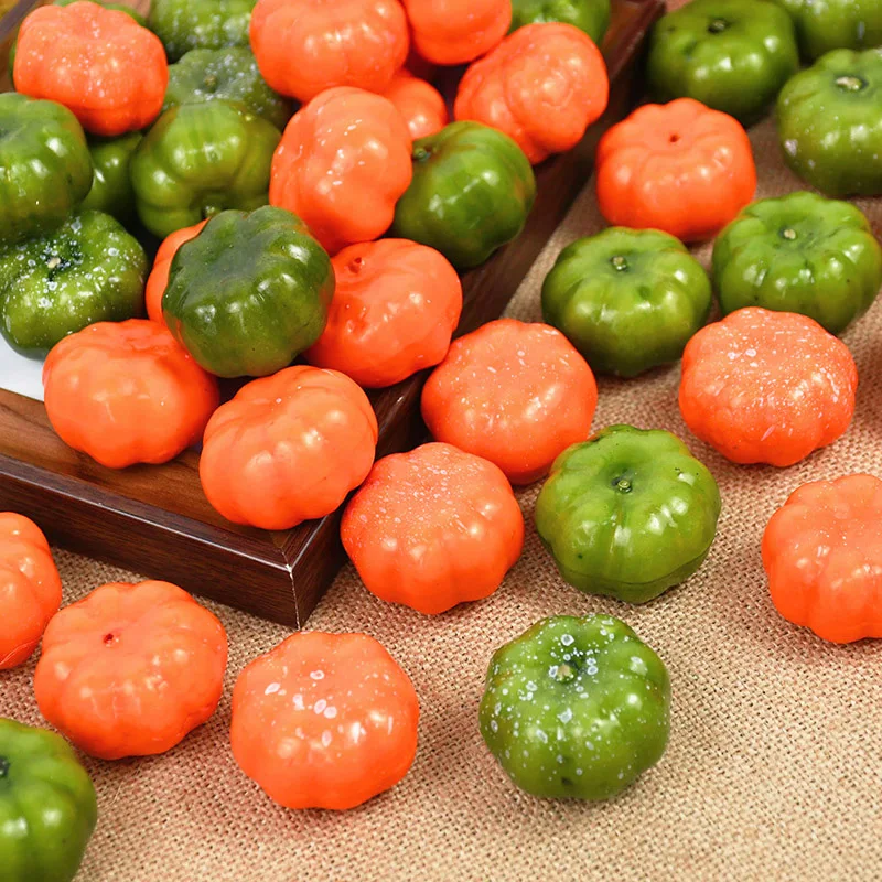 

25/50Pcs Halloween Mini Artificial Pumpkin Fake Simulation Vegetable Home Halloween Party Table Decoration Props DIY Crafts