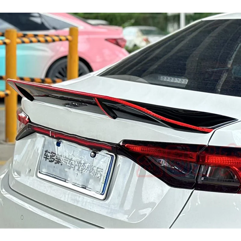 Фото Подходит для Toyota ALLION 2021 2022 2023, спойлер из АБС-пластика, глянцевый черный задний багажник, крыло, автомобильные аксессуары, тип ALLION R №4