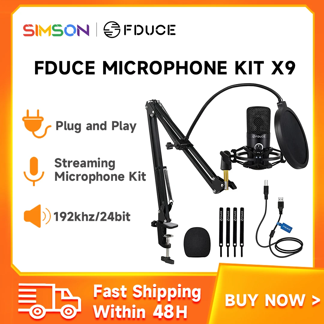 

Microphone Set, Studio Mic with Arm Stand Advanced Chipset PC Microphone for Singing, Gaming, Youtube Podcast