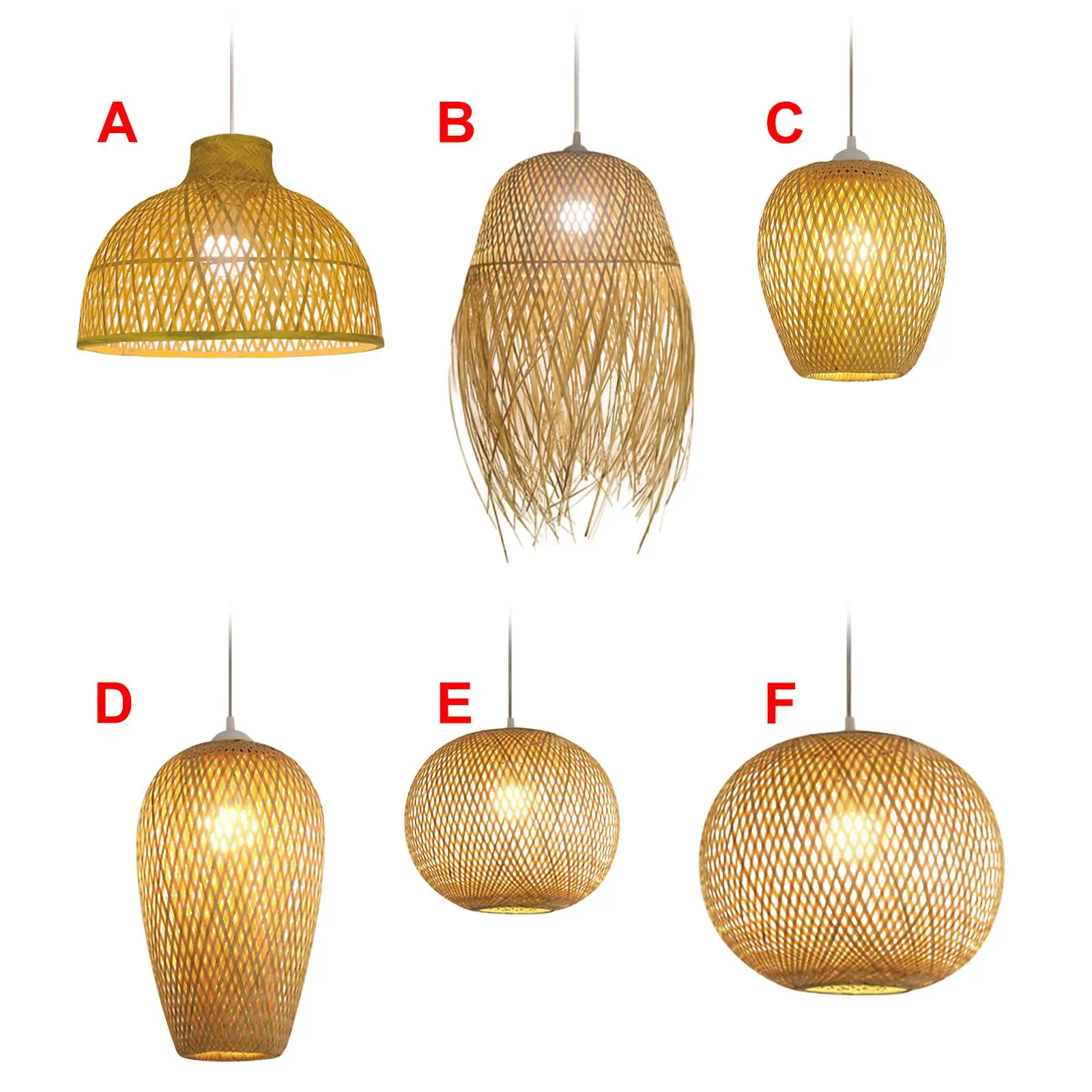 

Bamboo Ceiling Lights Lampshade Pendant Light Cover for Cafe Dining Room Bar