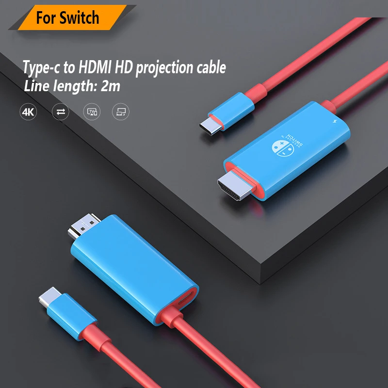 

Type-C To Hdmi For SWITCH PC TV HD Projection Adapter Cable 4K HDMI-compatible Cable For Nintendo Game Console Connection Cable