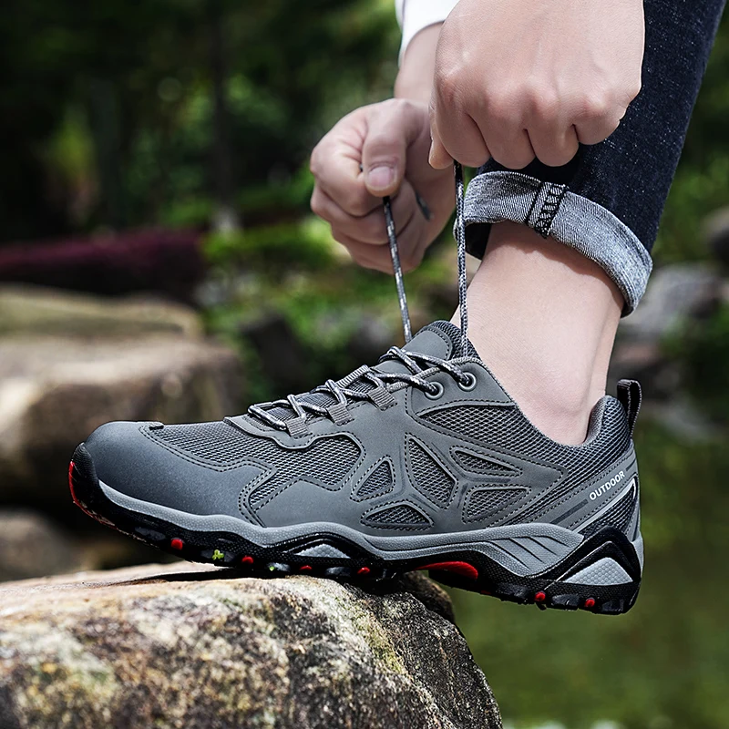 Summer Non-slip Hiking Shoes Men Women Breathable Mens Walking Sneakers Comfortable Climbing Sports Shoes Women Large Size 36-46