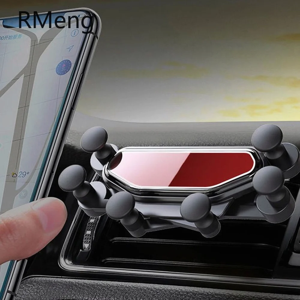 

RMeng In Car Clip Mount Stand for IPhone 13 12 Mini Huawei Xiaomi Auto Mobile Telephone Device Universal Mirror Gravity Holder
