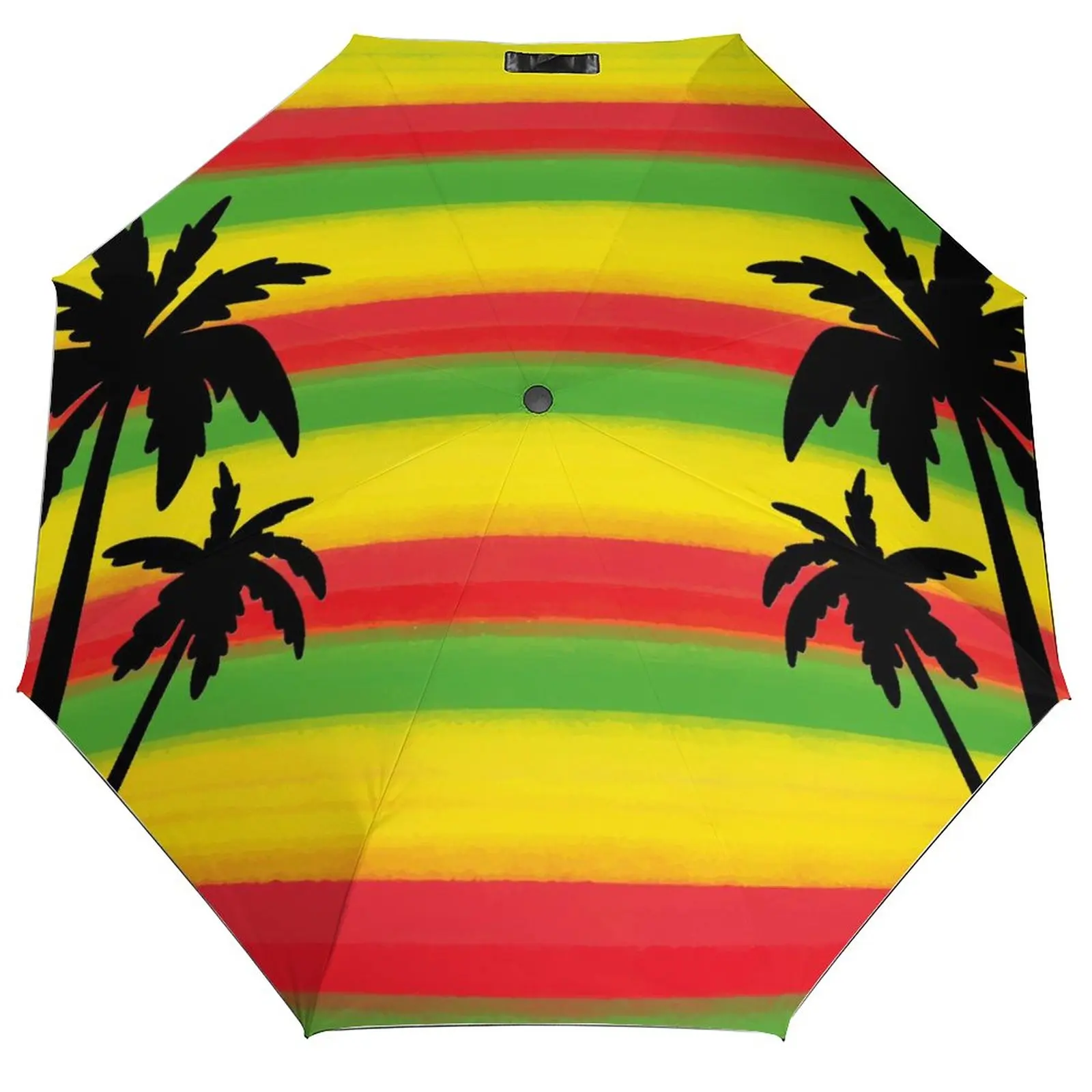 

Wind Resistant Fully-Automatic Umbrella Stripes Reggae Background Rain 3 Folding Parasol Travel Car Umbrella