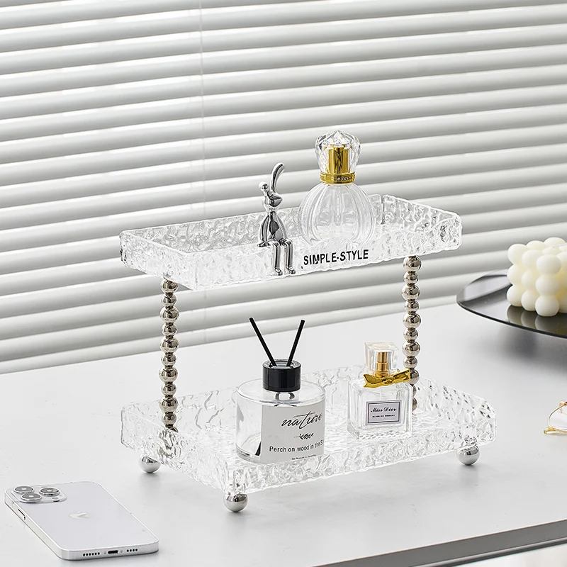 

Креативный двухуровневый поднос с узором в виде пульсации для хранения, домашний декор для гостиной, роскошный внутренний контейнер для всякой всячины, органайзер для кухни