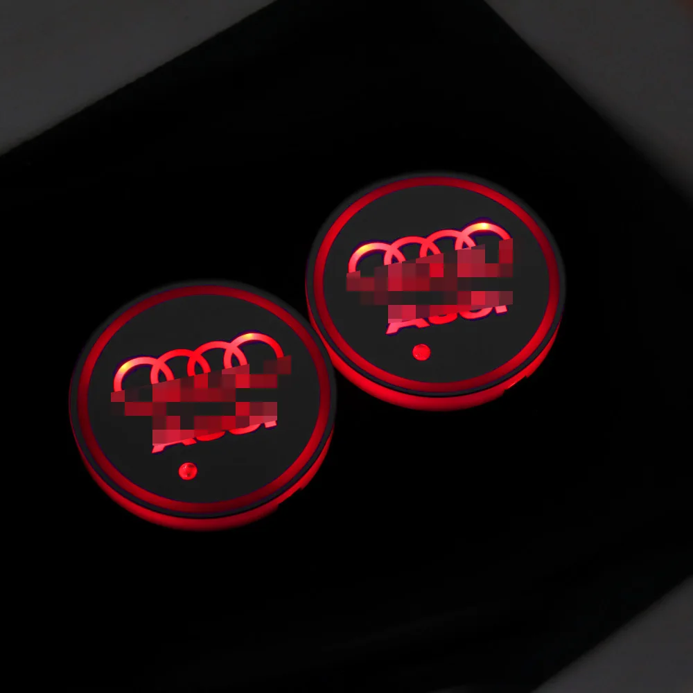 Car LED Cup Holder Light Mats Pads Coasters Bottle Atmosphere Constellation Backlight Lamp 7 Colors for Audi A3 A4 A5 A6 Q3 Q5 |