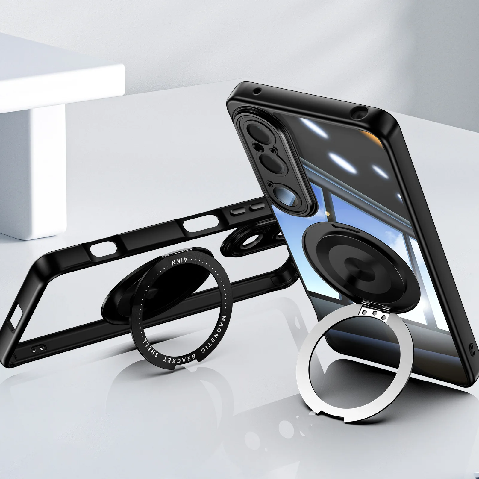 Фото Магнитный металлический чехол из ТПУ для Sony Xperia 1 VI 10, чехол-держатель для беспроводного зарядного устройства, противоударные чехлы на 360 ° для Xperia1 VI Xperia10 VI №2