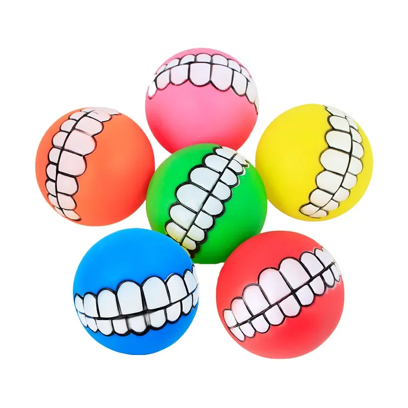 

Rubber Dog Toys Squeaky Cleaning Tooth Dog Chew Toy Small Puppy Toys Ball Bite Resistant Pet Supplies Petshop Diameter 7cm