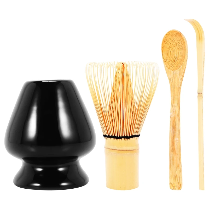 

Matcha Green Tea Whisk Set - Whisk+Scoop+Tea Spoon+Black Whisk Holder