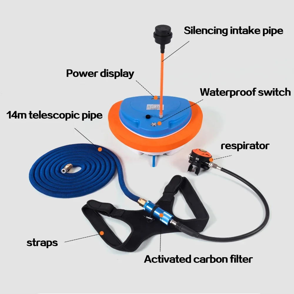 GCAMOLECH New Arrival Z500 Scuba Diving Beer Snorkel Mask Mini Hookah Compressor Long Time Swimming & Equipment
