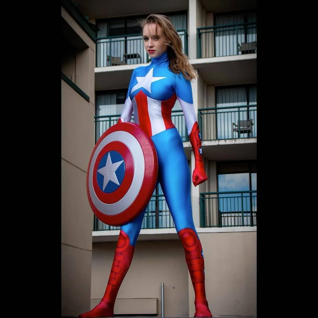 

Halloween Adult Kids Captain Cosplay Costume Party Female Girls Woman Jumpsuits Superhero Zentai Bodysuit
